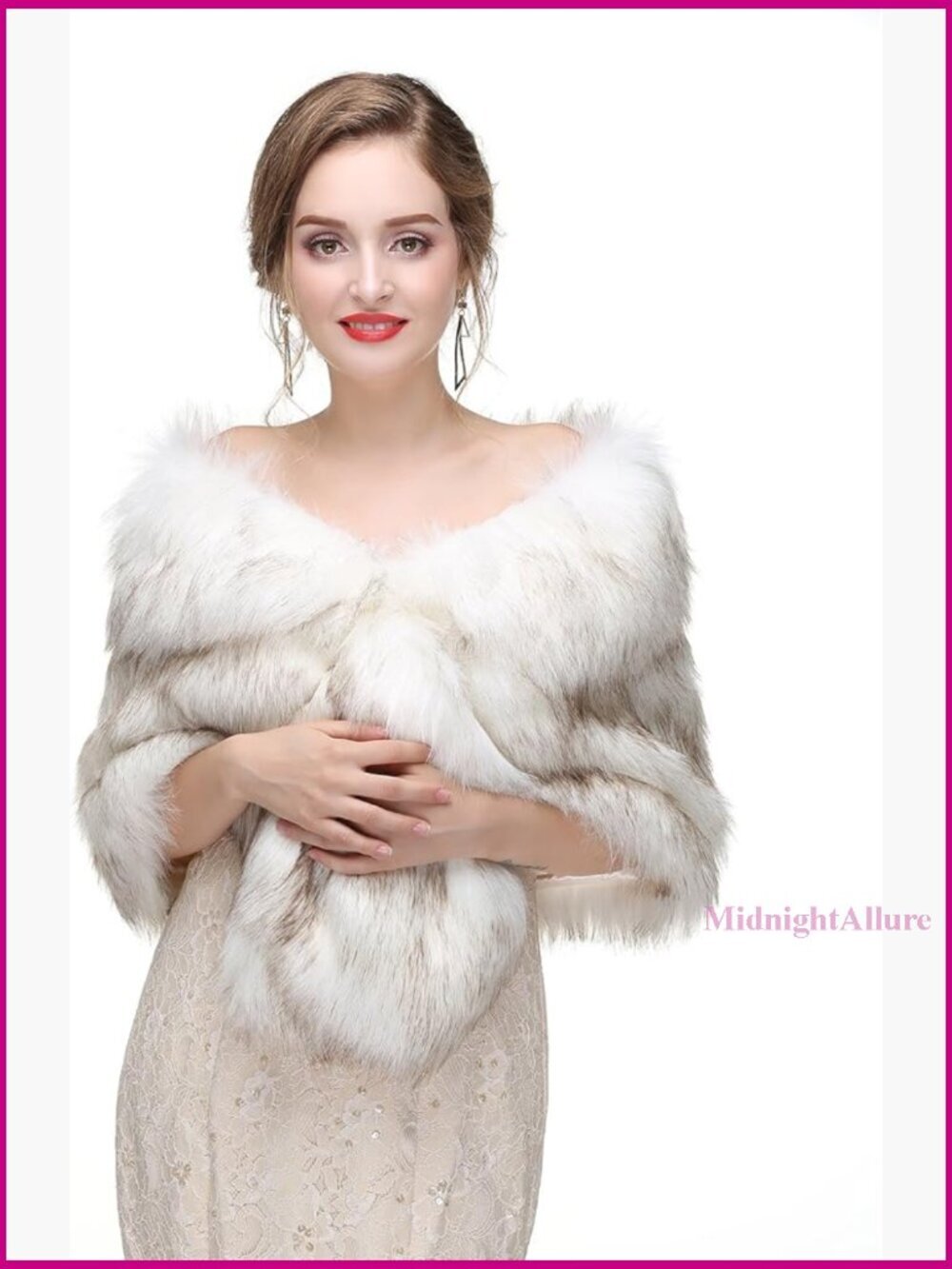 Luxury Faux Fur Shawl Wrap for Weddings & Evening Parties